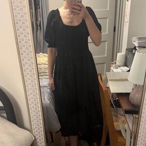 Hill House Black Ruffle Dress